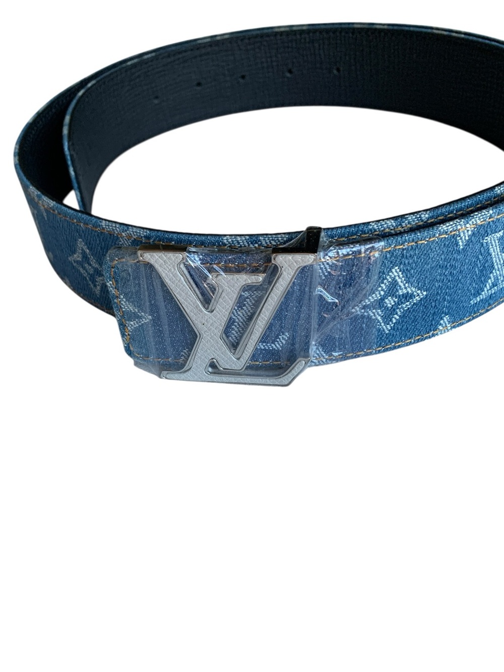 🆕 unisex Monogram Blue Belt | Statement Designer Accessory - Picture 4 of 13